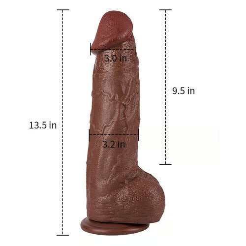 Acmejoy - Huge Black Dual Density Dildo 12.99 Inch