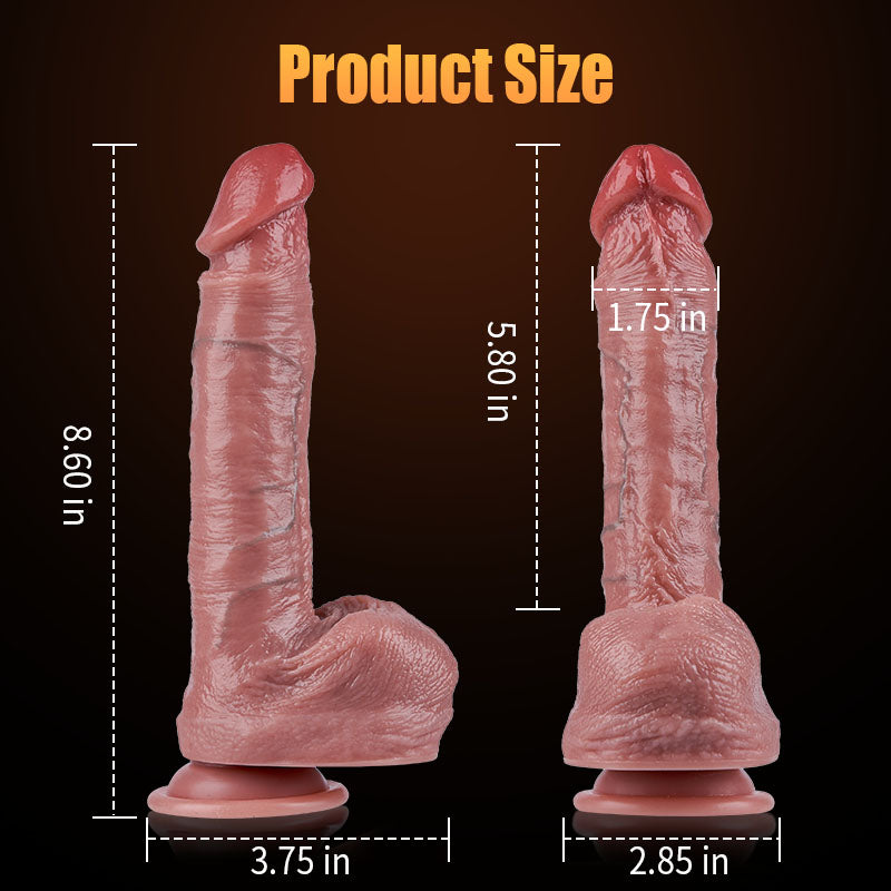 Sawyer - Heating Thrusting 8.6 IN Dildo Vibrator Silicone Dildo Suction Cup