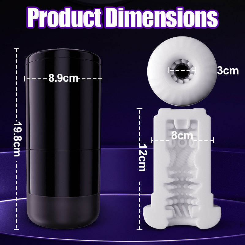 Lightspeed - 4 in 1 Masturbator Cup  7 Thrutings & 7 Rotatings  Suction Cup Mount  Magnetic Inner Liner