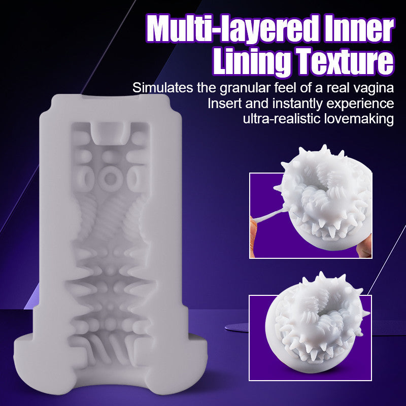 Lightspeed - 4 in 1 Masturbator Cup  7 Thrutings & 7 Rotatings  Suction Cup Mount  Magnetic Inner Liner
