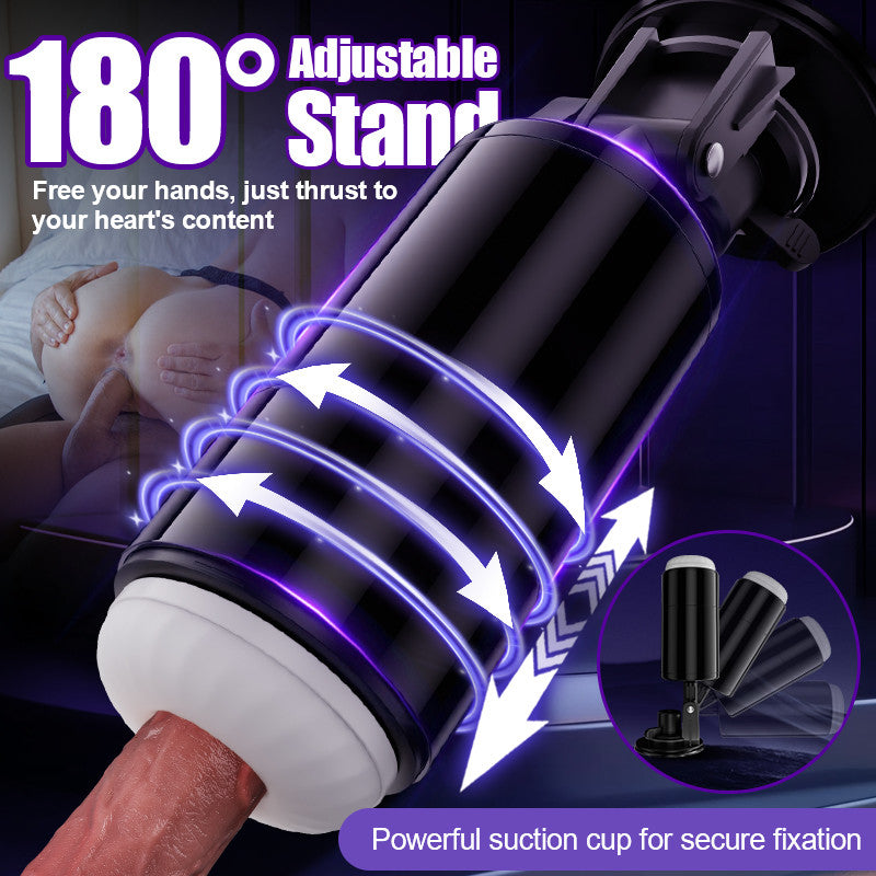 Lightspeed - 4 in 1 Masturbator Cup  7 Thrutings & 7 Rotatings  Suction Cup Mount  Magnetic Inner Liner