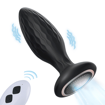 LED Light 360° Rotation & Vibration Remote Control Anal Plug For Solo or Couple