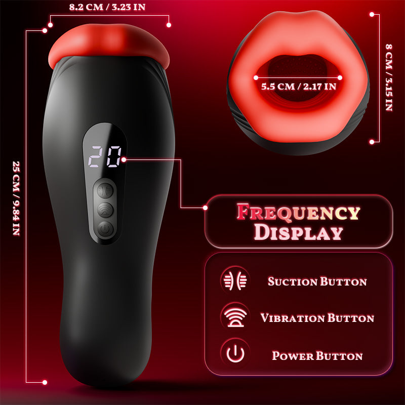 【Non-Stop Extraction】Enchantment - 9 Vibrations 4 Suctions Clamping Suction Oral Simulation Male Masturbator
