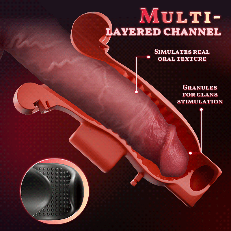 【Non-Stop Extraction】Enchantment - 9 Vibrations 4 Suctions Clamping Suction Oral Simulation Male Masturbator