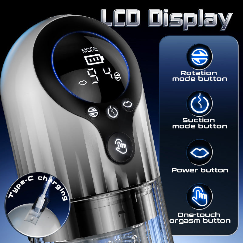【Free lube!】Nymph -  9 Rotating & 4 Suction & Licking Pocket Pussy One-Touch Boost Automatic Male Masturbator