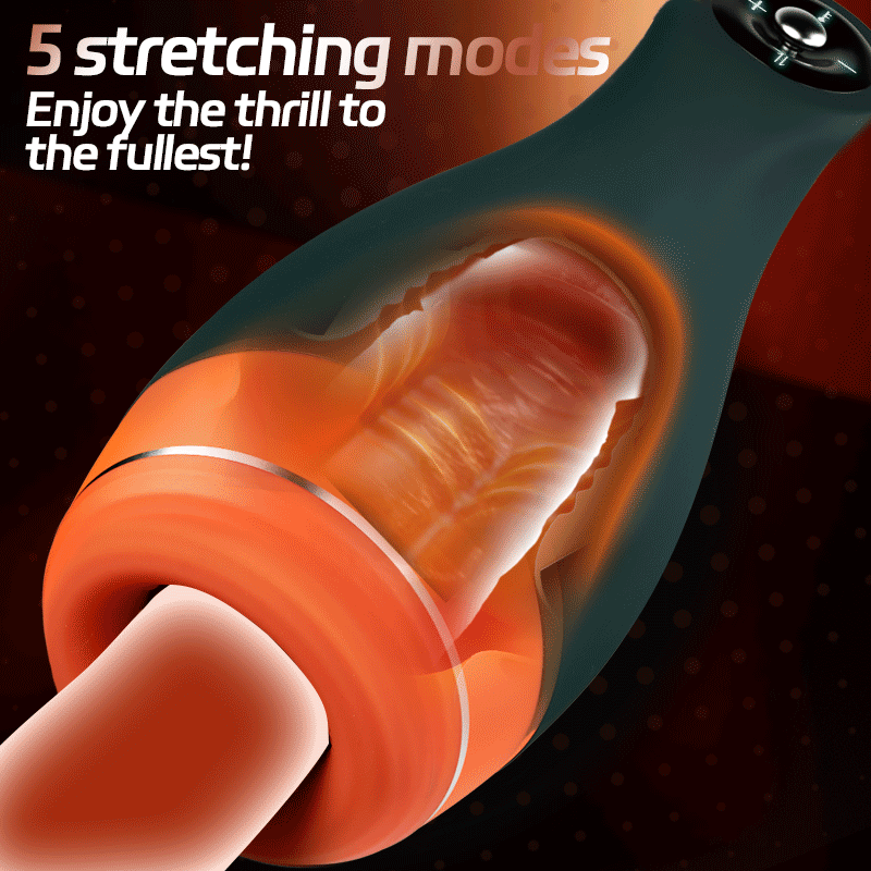 Warming - Simulates Oral Cavity Temperature Vibration and Telescopic 2-1 Male Masturbator