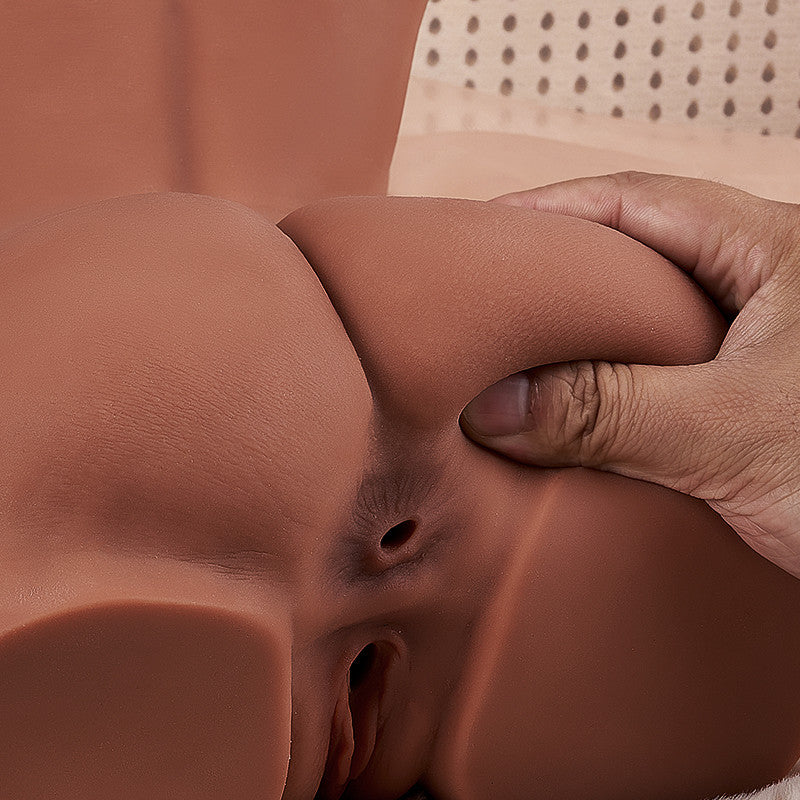 Jian - 10.7 lbs Brown Realistic TPE Sex Doll, Playable Breasts & Textured Dual Entry Lifelike Doll Masturbator Sex Torso
