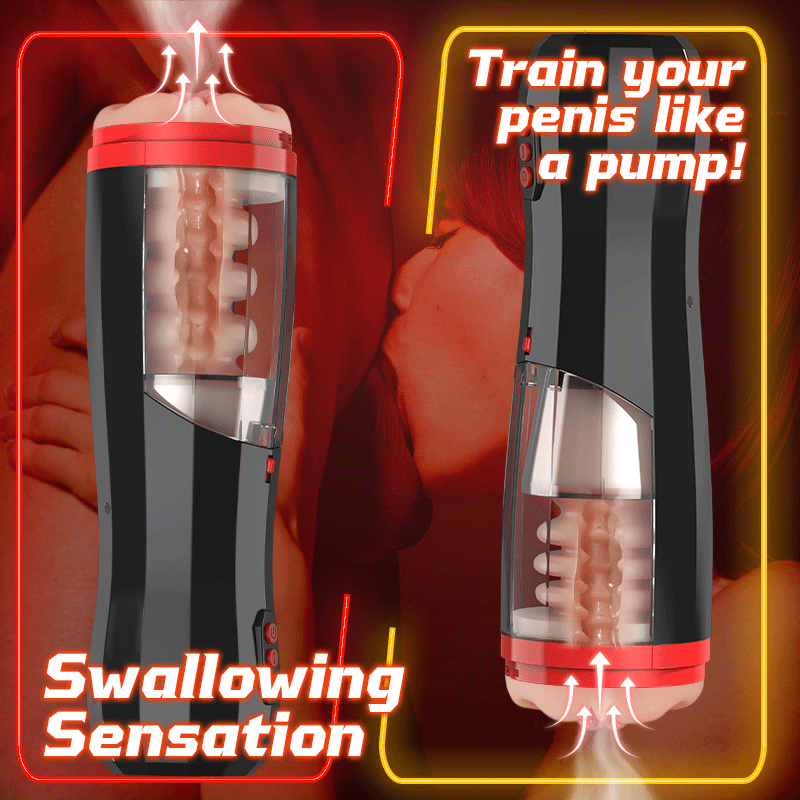 【Everted Fleshy Labia】ROKA - 5-in-1 Multifunctional Masturbator with 5 Thrusting and Suction, 10 Vibration, and Transparent Removable Cover