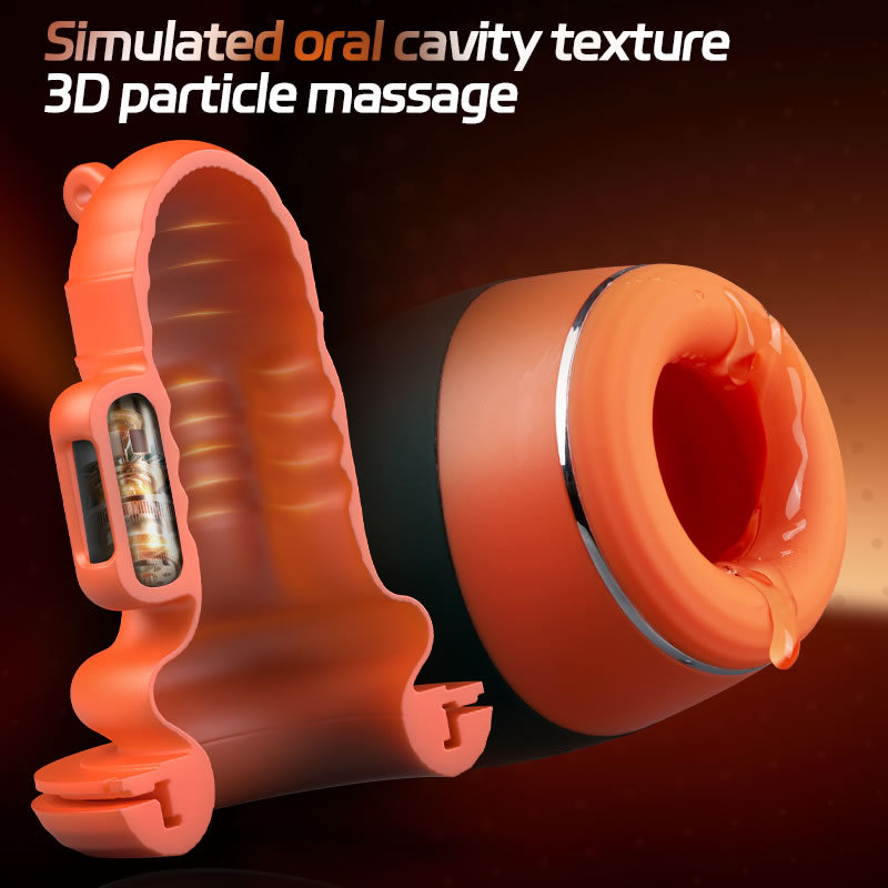 Warming - Simulates Oral Cavity Temperature Vibration and Telescopic 2-1 Male Masturbator