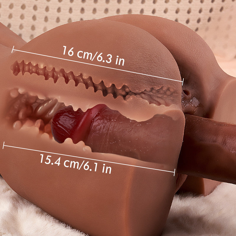 Jian - 10.7 lbs Brown Realistic TPE Sex Doll, Playable Breasts & Textured Dual Entry Lifelike Doll Masturbator Sex Torso