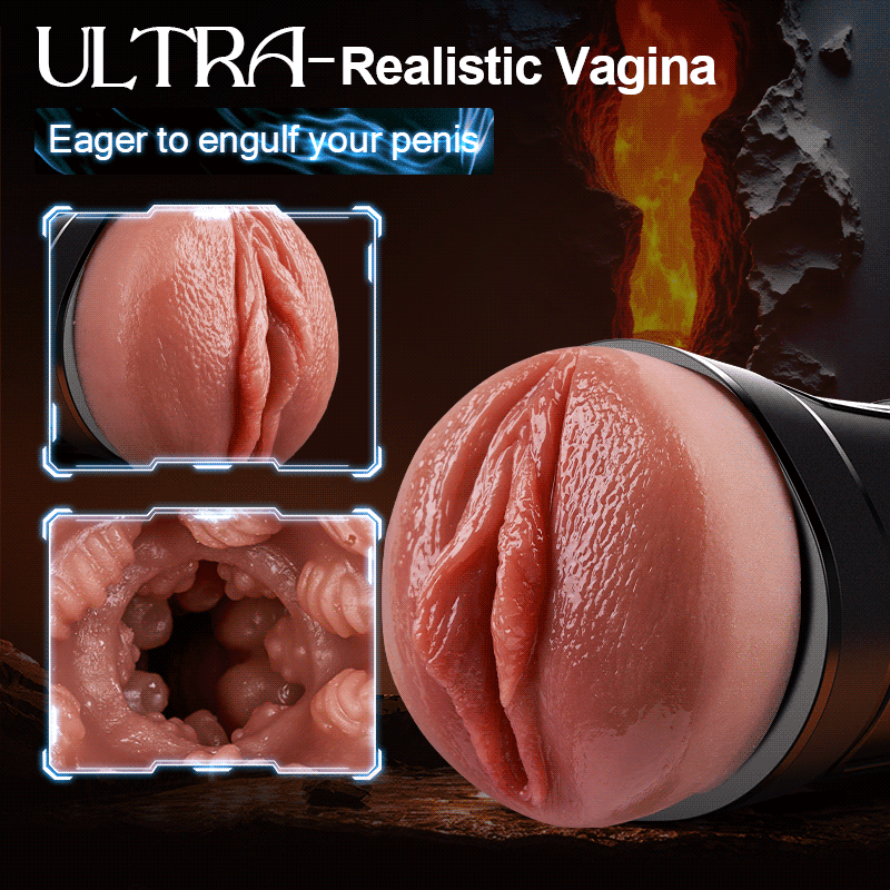 【Free  Shipping】Challenger - 10 Vibrations, 5 Suctions, Ultra-Realistic Vagina, Simulated Masturbator