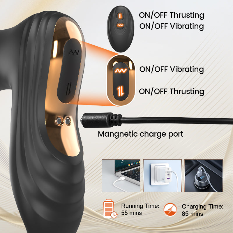 THOR - Best Seller Thrusting Vibrating Solo Male Play Prostate Massager