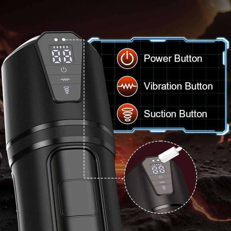 【Free  Shipping】Challenger - 10 Vibrations, 5 Suctions, Ultra-Realistic Vagina, Simulated Masturbator