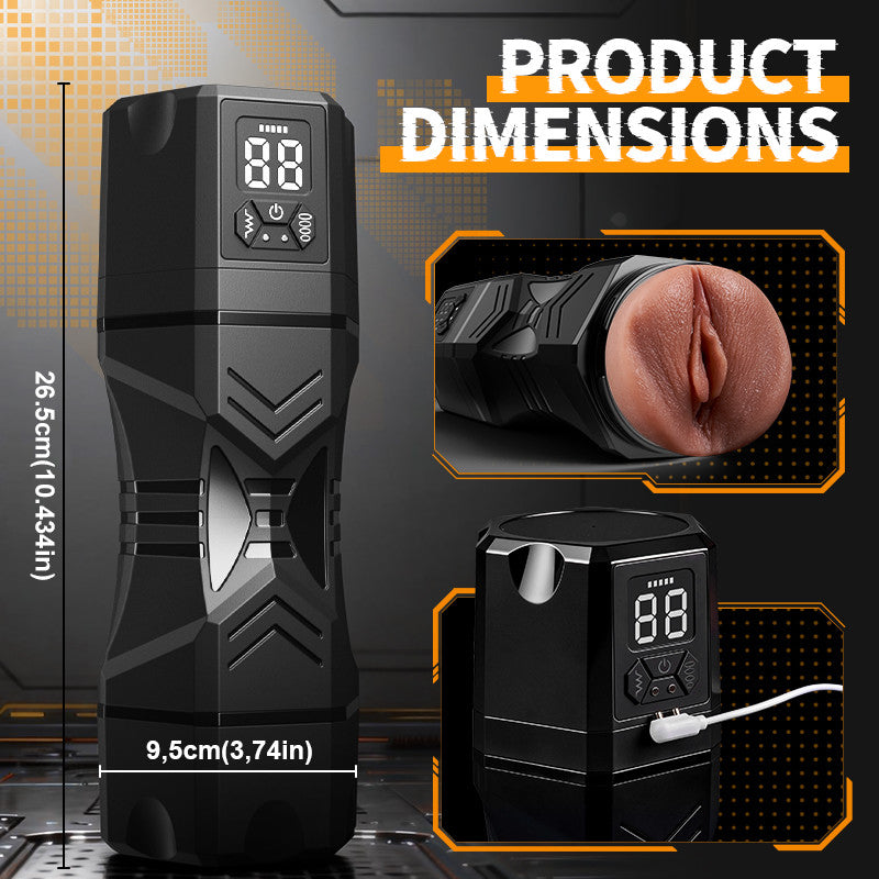 【Soul Sucking】Captain Titan – Masturbator with 5 Suction 9 Vibrations Realistic Riding & Squeezing Action for Intense